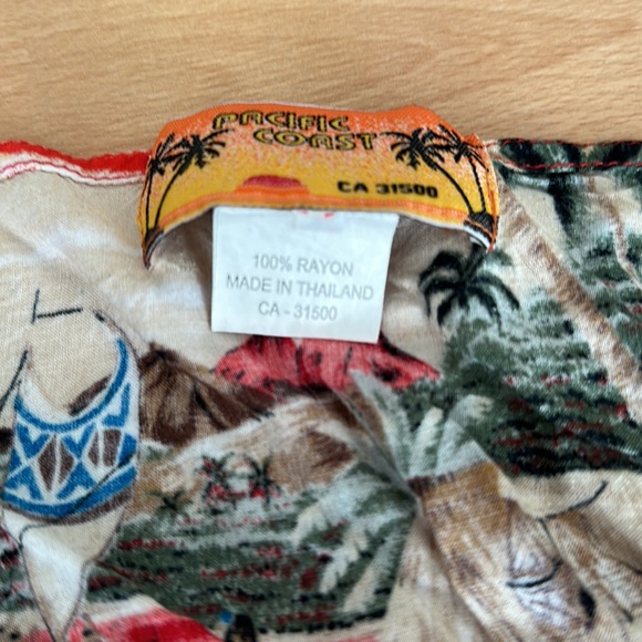 Vintage Polynesian print beach wrap skirt - Picture 6 of 6